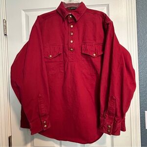 Vintage Orvis Mal Pai Men's Shirt Red Large Snap Button Made USA Heavyweight 90s